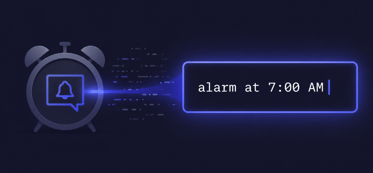 DeveloperAlarm — a tiny alarm clock that speaks the way you type